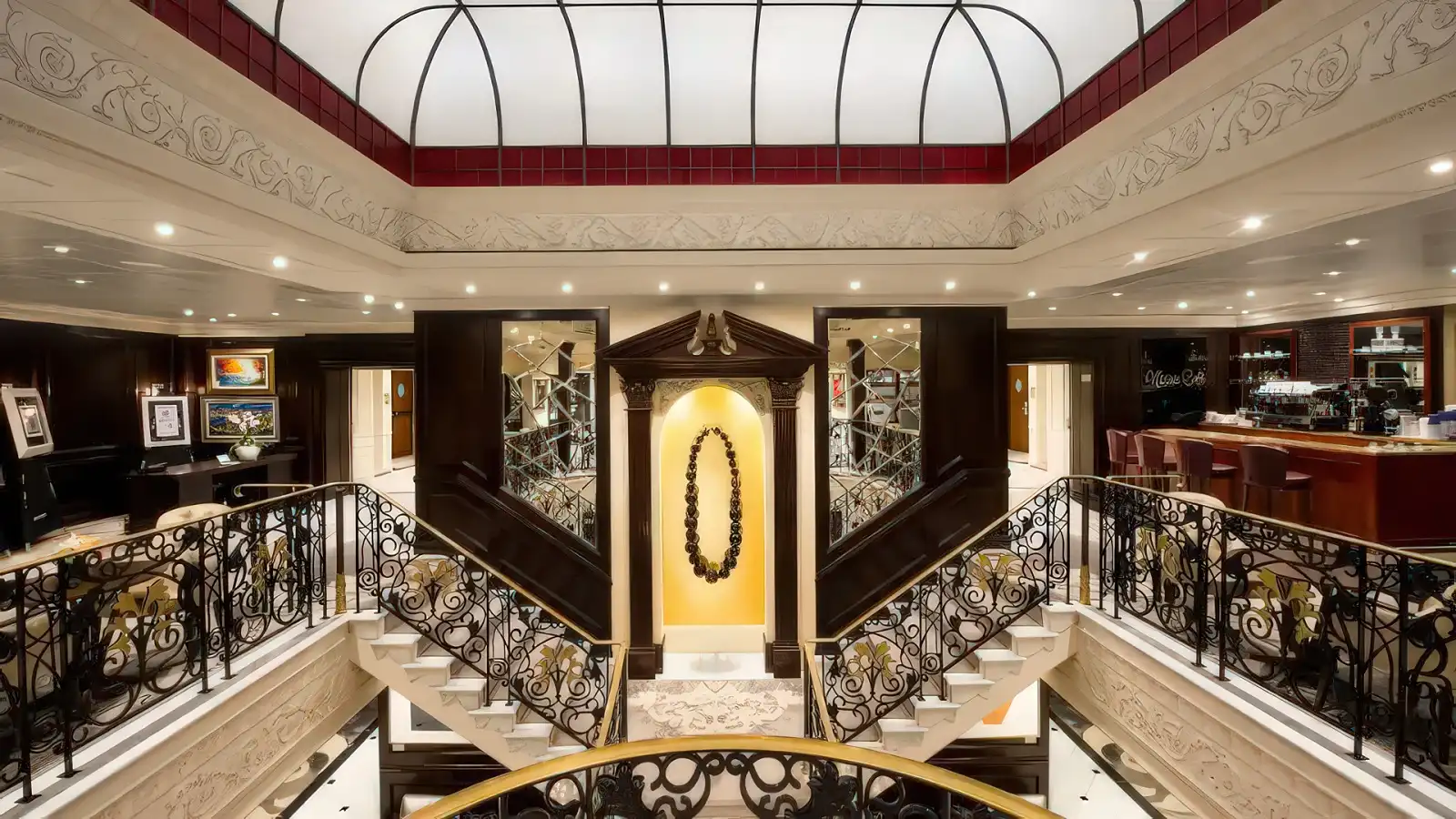 The light-filled atrium at the heart of an Azamara ship