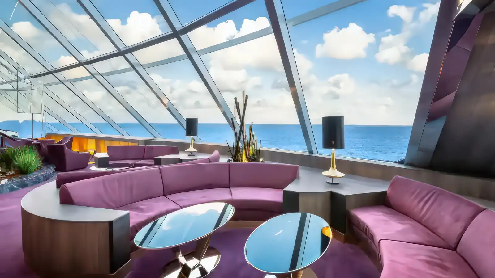 A stylish lounge aboard an MSC ship