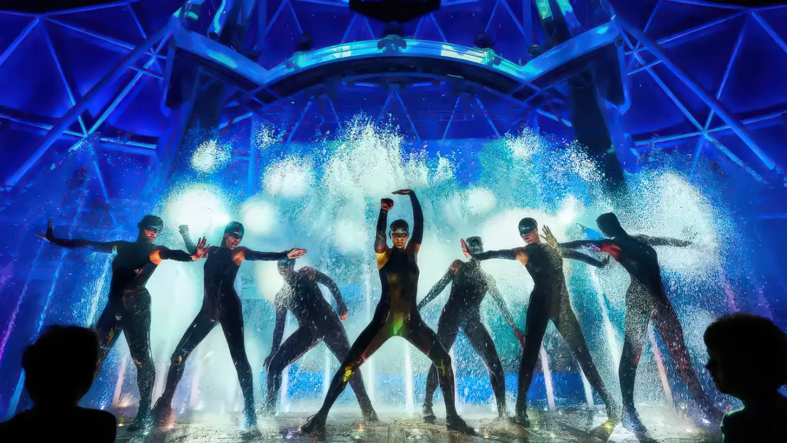 The open-air AquaTheater at the back of a Royal Caribbean ship