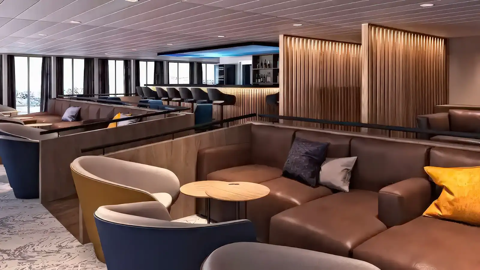 A comfortable observation lounge aboard a Quark Expeditions ship