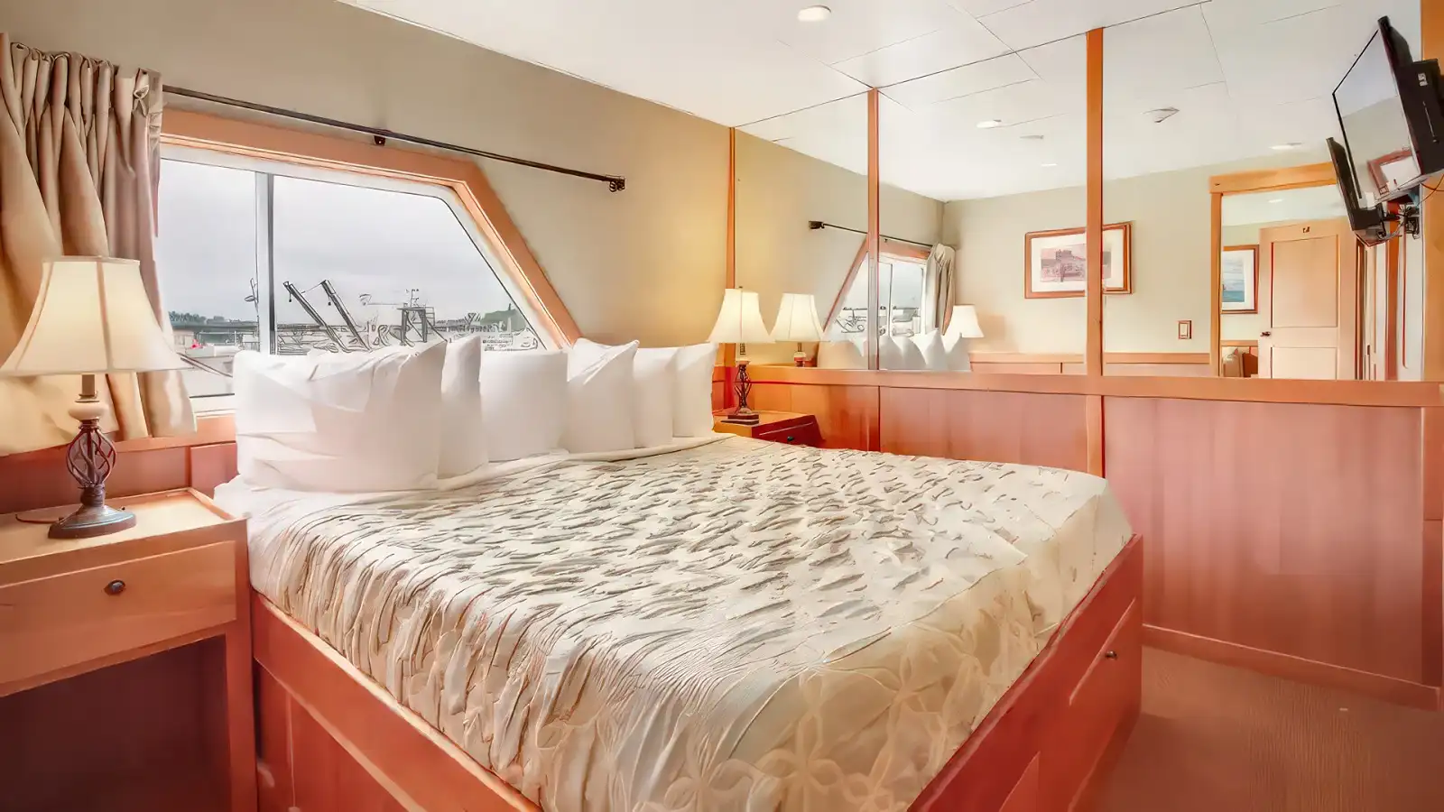 A cozy cabin aboard a small UnCruise Adventures vessel