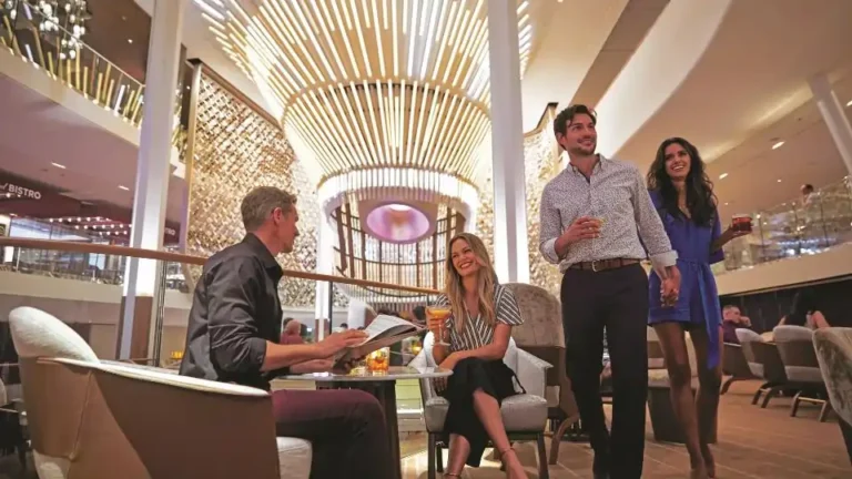 A stylish martini bar aboard ship