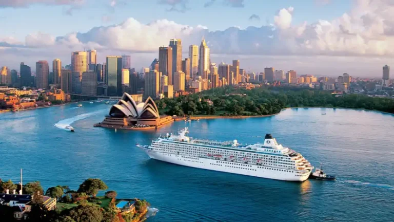 An elegant cruise ship lounge