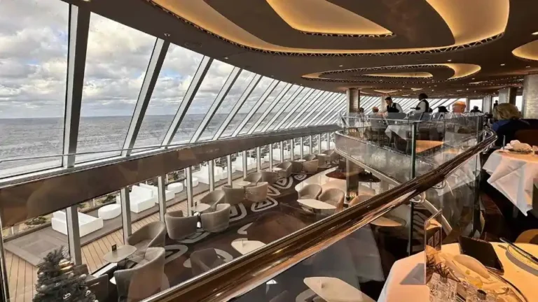 A private yacht club deck at sea