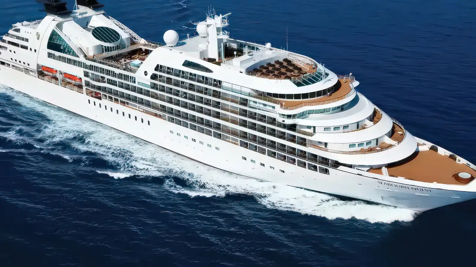 The ultra-luxury yacht Seabourn Quest at sea