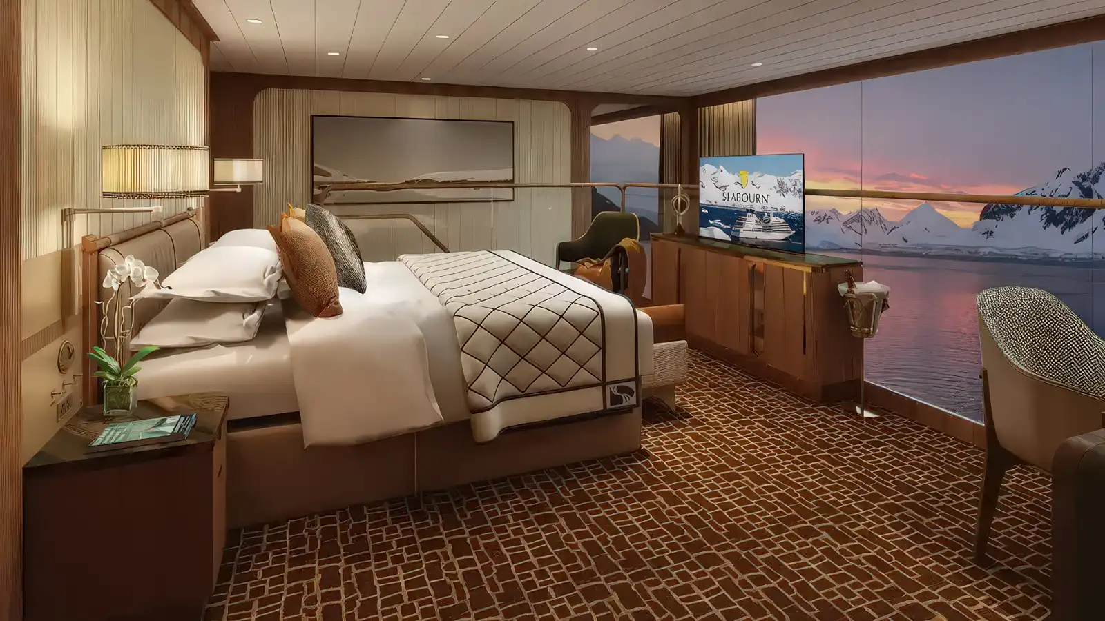 A Silversea ocean-view suite