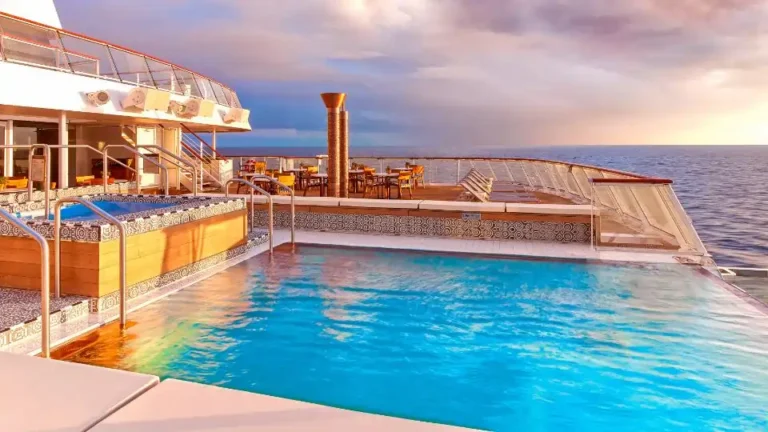 An infinity pool overlooking the ocean